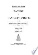 Rapport de l'archiviste de la province de Québec