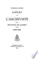 Rapport de l'archiviste de la province de Quebec ...