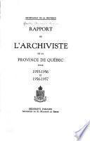 Rapport de l'archiviste de la province de Québec