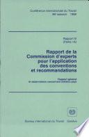 Rapport de la Commission d'experts pour l'application des conventions et recommandations