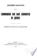 Rapport de la Commission des eaux courantes