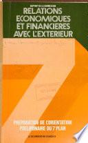Rapport de la Commission des relations économiques et financières avec l'extérieur