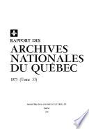 Rapport des Archives nationales du Québec