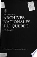 Rapport des Archives nationales du Québec