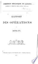 Rapport des opérations de ...