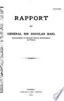 Rapport du général Sir Douglas Haig, commandant en Chef des forces britanniques en France