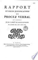 Rapport et pièces justificatives du procès-verbal de l'agence de M. l'abbé de Maulevrier, de l'année 1710