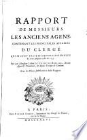 Rapport Et Pieces Justificatives Du Procez Verbal De L'Agence De M. L'Abbé De Maulevrier [De L'Année 1710-1785]