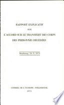Rapport explicatif sur l'Accord sur le transfert des corps des personnes décédées (n° 80)