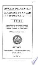 Rapport officiel des séances tenues à Ottawa, du 18 au 20 janvier 1910