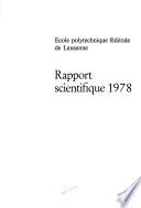 Rapport scientifique 1978