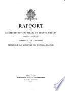 Rapport sur l'administration belge du Ruanda-Urundi