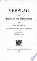 Rapport sur l'administration et la situation des affaires de la ville d'Anvers