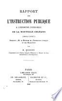 Rapport sur l'instruction publique