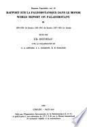 Rapport sur la paléobotanique dans le monde III 1957-1959 (3e Partie)