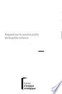 Rapport sur le service public de la petite enfance