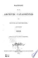 Rapport sur les Archives du Canada
