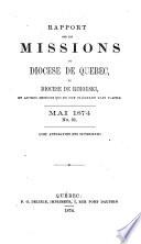 Rapport sur les missions du diocèse de Québec