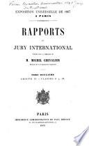 Rapports du jury international publiés sous la direction de Michel Chevalier