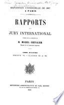 Rapports du jury international publiés sous la direction de Michel Chevalier