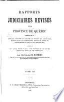 Rapports judiciaires revisés de la Province de Québec ...