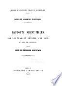 Rapports Scientifiques sur les Travaux Entrepris