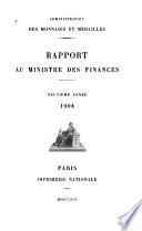 Rappport au Ministre des finances