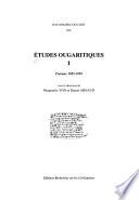 Ras Shamra-Ougarit: Etudes ougaritiques