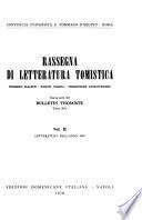 Rassegna di letteratura tomistica