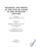 Readings and Moots at the Inns of Court in the Fifteenth Century, Volume II