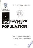 Recensement de la population, 31 decembre 1961