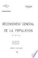 Recensement général de la population (mars-avril 1970): Méthodologie et premiers résultats