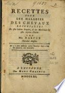 Recettes pour les maladies des chevaux
