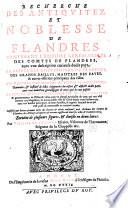 Recherche des antiquitez et noblesse de Flandres