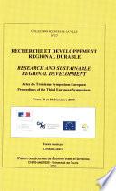 Recherche et développement régional durable