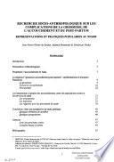 Recherche socio-anthropologique sur les complications de la grossesse, de l'accouchement et du post-partum