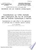 Recherche sur les turbines hydrauliques