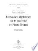 Recherches algébriques sur le théorème de Picard-Montel