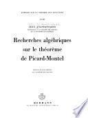 Recherches algébriques sur le théorème de Picard-Montel