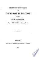 Recherches archéologiques sur Notre-Dame de Fontenay (Vendée)