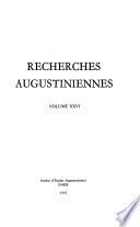 Recherches augustiniennes