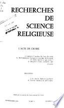 Recherches de science religieuse