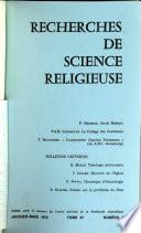 Recherches de science religieuse