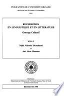 Recherches en linguistique et en littérature