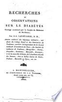 Recherches et observations sur le diabétès