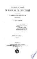 Recherches historiques du juste et de l'autorité