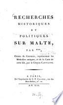 Recherches historiques et politiques sur Malte