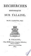 Recherches historiques sur Falaise