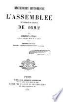 Recherches historiques sur l'Assemblée du clergé de France de 1682