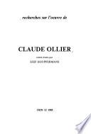 Recherches sur l'oeuvre de Claude Ollier